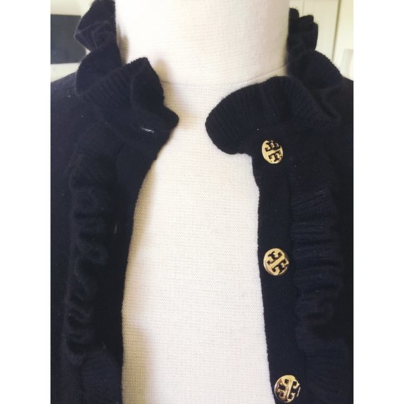 Tory Burch Cashmere Denueve Cardigan w/ gold buttons - Picture 5 of 9
